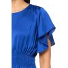 imageAnne Klein Womens Smocked Waist Flutter SLV BlouseSantorini Blue