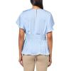 imageAnne Klein Womens Smocked Waist Flutter SLV BlouseSurf Blue
