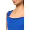 imageAnne Klein Womens Txtrd Knit Crepe Shirred Strap Sq Nk CamSantorini Blue