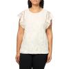 imageAnne Klein Womens Blssm Flttr SLV Tank W Ladder LaceWhite Dove