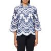 imageAnne Klein Womens Button Frt Shirt W Scallop HemBrght WhtSantorini Bl