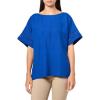 imageAnne Klein Womens Dolman Sleeve Blouse W TrimSantorini Blue