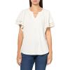 imageAnne Klein Womens Harmony Knit Pleat Nk Bell SLV Top W LacBright White