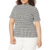 imageAnne Klein Womens Plus Size Chainlink Mock Nk Ss Top WhtAnne BAngels Wash