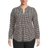 imageAnne Klein Womens Plus Size Printed Ity Split Neck TunicBlack