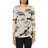 imageAnne Klein Womens Printed Mesh 3q SLV Wrap TopWhite Dove Multi