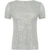 imageAnne Klein Womens Sequin W Triple Mesh Ss Banded TeeSoft Aloe