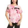 imageAnne Klein Womens Ss Blouse W Bateau NecklinePeony Pink Multi