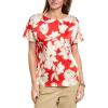 imageAnne Klein Womens Ss Blouse W Bateau NecklinePoppy Multi