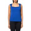 imageAnne Klein Womens Txtrd Knit Crepe Shirred Strap Sq Nk CamSantorini Blue