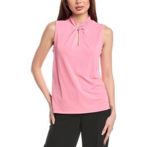 imageAnne Klein Womens Moss Crepe Sl Twist Neck W KeyholePink Dahlia