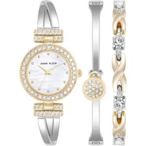 imageAnne Klein Womens Premium Crystal Accented Bangle Watch and Bracelet SetTwoTone