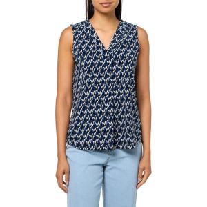 imageAnne Klein Womens Printed Ity Pleat Front ShellAnne Black Multi