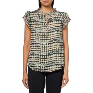 imageAnne Klein Womens Ruffle SLV Tie BlouseAnne Black Multi