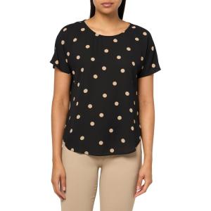 imageAnne Klein Womens Short Sleeve Polka Dot TopAnne BlackLatte