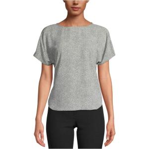imageAnne Klein Womens Short Sleeve Polka Dot TopAnne WhiteAnne Black