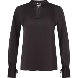 imageAnne Klein Womens Tie Neck Ls Blouse W Stand CollarAnne Black