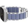 imageAnne Klein Rubberized Fashion Bracelet for Apple Watch Secure Adjustable Apple Watch Replacement Band Fits Most WristsLight BlueSilver