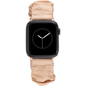 imageAnne Klein Leather Fashion Band for Apple Watch Secure Adjustable Apple Watch Band Replacement Fits Most WristsBeige  Scrunchie