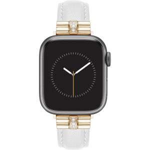 imageAnne Klein Leather Fashion Band for Apple Watch Secure Adjustable Apple Watch Band Replacement Fits Most WristsIvory