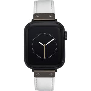imageAnne Klein Leather Fashion Band for Apple Watch Secure Adjustable Apple Watch Band Replacement Fits Most WristsWhite