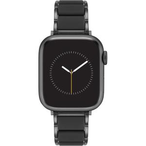 imageAnne Klein Rubberized Fashion Bracelet for Apple Watch Secure Adjustable Apple Watch Replacement Band Fits Most WristsBlack