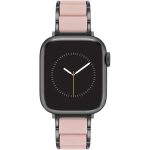 imageAnne Klein Rubberized Fashion Bracelet for Apple Watch Secure Adjustable Apple Watch Replacement Band Fits Most WristsBlush PinkBlack