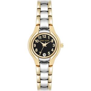 imageAnne Klein Womens Date Function Bracelet WatchBlackTwoTone