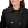imageAnne Klein Womens Classic Double Breasted Wool CoatBlack