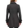 imageAnne Klein Womens Classic Double Breasted Wool CoatCharcoal