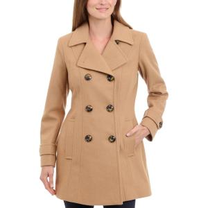 imageAnne Klein Womens Classic Double Breasted Coat Plus SizeCamel