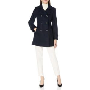 imageAnne Klein Womens Classic Double Breasted Coat Plus SizeNavy