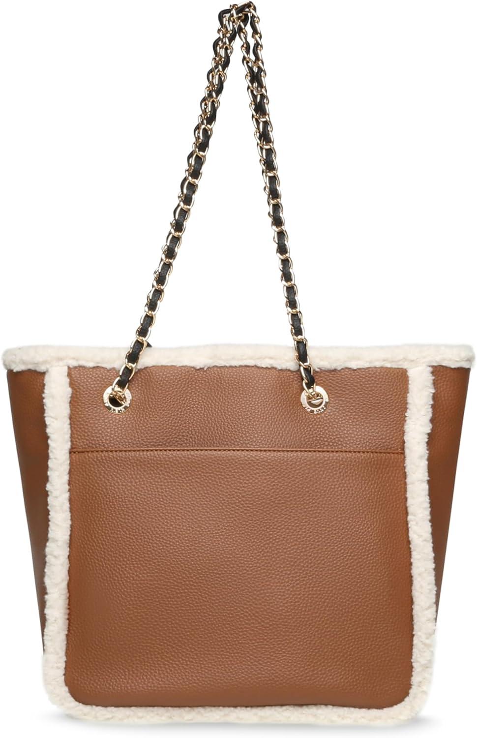 imageAnne Klein NS tote with sherpa and chain detailing