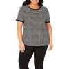 imageAnne Klein Womens Printed Ity Button Back TopAnne BlackLatte