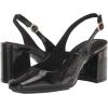 imageAnne Klein Womens Faux Leather Square Toe Slingback HeelsBlack Patent