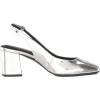 imageAnne Klein Womens Faux Leather Square Toe Slingback HeelsSilver