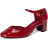 imageAnne Klein Womens Pearle Toe Cap Ankle Strap PumpsDeep Red