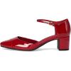 imageAnne Klein Womens Pearle Toe Cap Ankle Strap PumpsDeep Red