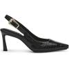 imageAnne Klein Womens Snake Print Slingback HeelsBlack Croc
