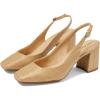 imageAnne Klein Womens Faux Leather Square Toe Slingback HeelsNatural Raffia
