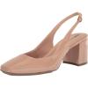 imageAnne Klein Womens Faux Leather Square Toe Slingback HeelsNude