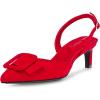 imageAnne Klein Womens IVA Faux Suede Slingback PumpsRed