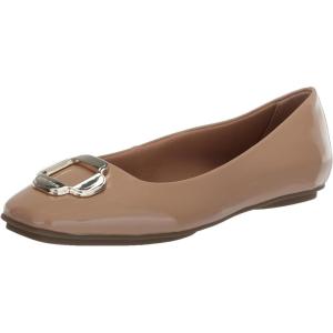 imageAnne Klein Womens Aggie Slip On Square Toe LoafersNude Patent