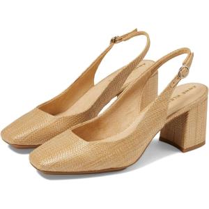 imageAnne Klein Womens Faux Leather Square Toe Slingback HeelsNatural Raffia
