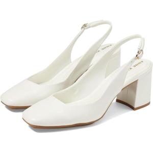 imageAnne Klein Womens Faux Leather Square Toe Slingback HeelsWhite
