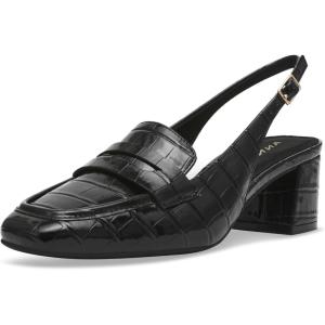 imageAnne Klein Womens Mona Textured Patent Loafer HeelsBlack Croc