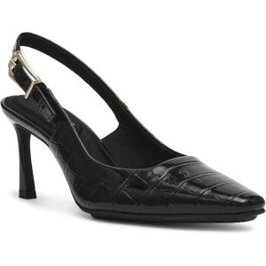 imageAnne Klein Womens Snake Print Slingback HeelsBlack Croc