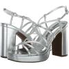 imageAnne Klein Womens Faux Leather Square Toe Block HeelSilver
