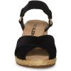 imageAnne Klein Womens KELLIS Ankle Strap Open Toe Wedge SandalsBlack Stretch