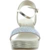 imageAnne Klein Womens Wella Rhinestone Ankle Strap Platform SandalsPlatinum